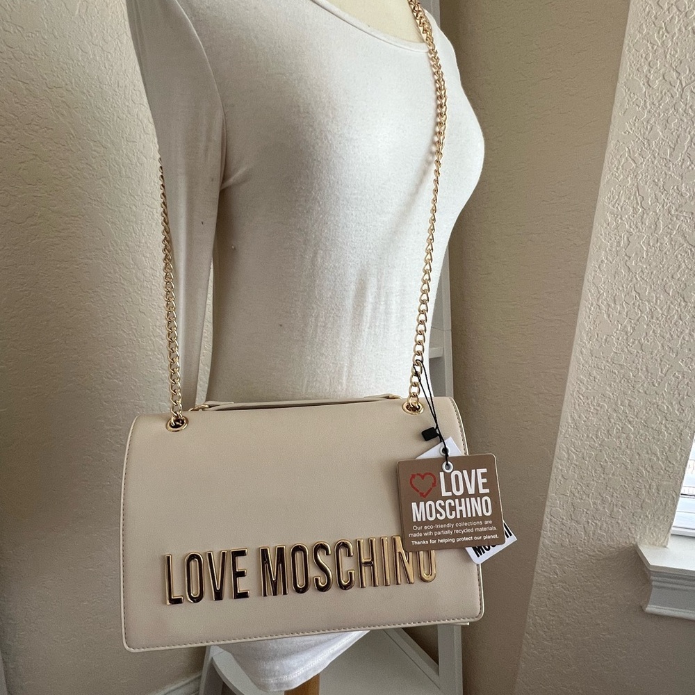 Love Moschino Cream Shoulder Bag